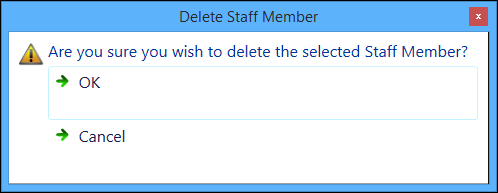 Delete Staff Member message