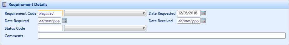 Requirement Details section