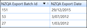 NZQA Export Batch Id field