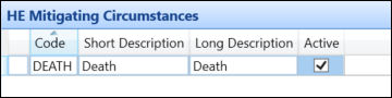 HE Mitigating Circumstances reference data