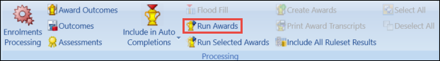 Run Awards button