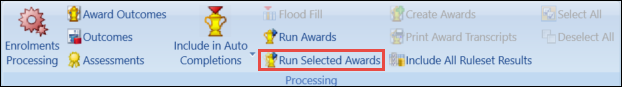 Run Selected Awards button