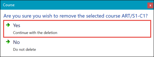 Delete confirmation window