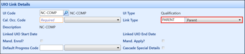 UIO Link Details pane