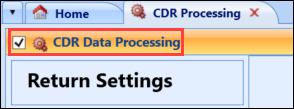 CDR Data Processing check box