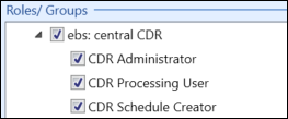 ebs: central CDR roles and groups