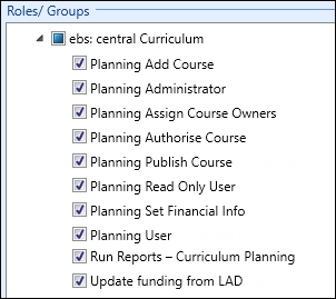 Curriculum planner roles