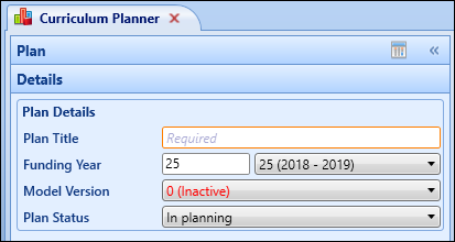 Plan Details pane