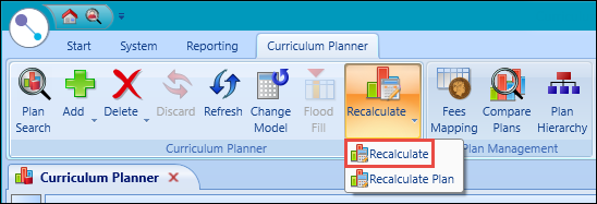 Recalculate option