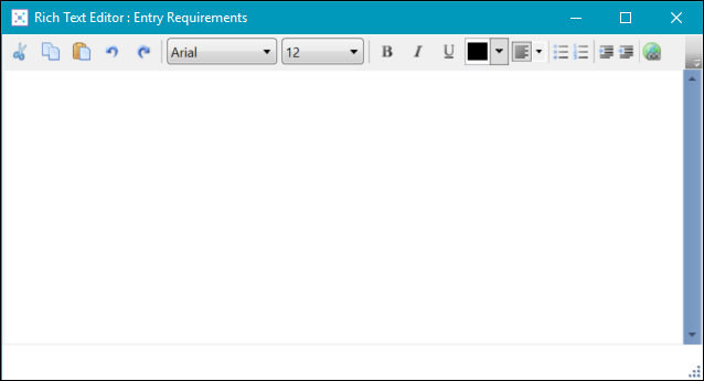 Rich Text Editor window
