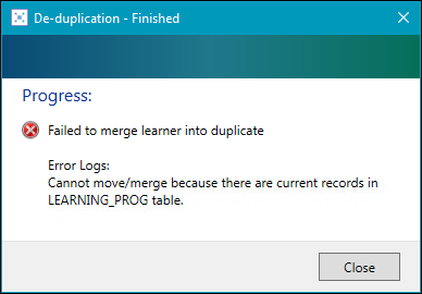 Learning programme record conflicts