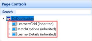 Inherited page controls