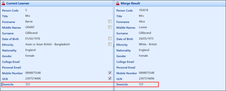 New field on the De-duplication screen