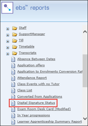 Digital Signature Status report