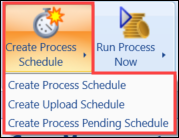 Create Process Schedule drop-down list