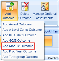 Add Outcome Button - Add Module Outcome option