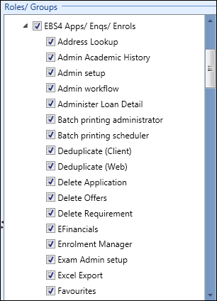 ebs: central Apps/Enqs/Enrols role group