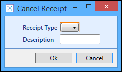 Cancel Receipt window