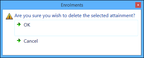 Delete attainment message