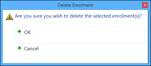 Delete Enrolment message