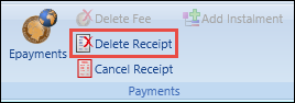 Delete Receipt button