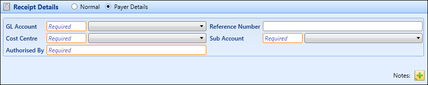 Payer details - internal order payments