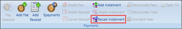 Recast Instalment button