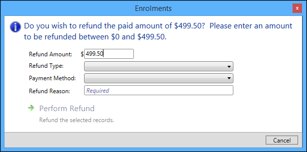 Refund window