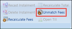 Unmatch Fees button