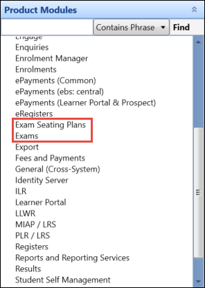 Exams institution setting modules