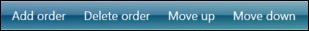 Add order, Delete order, Move up and Move down buttons
