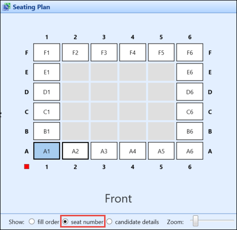 Seat Number radio button