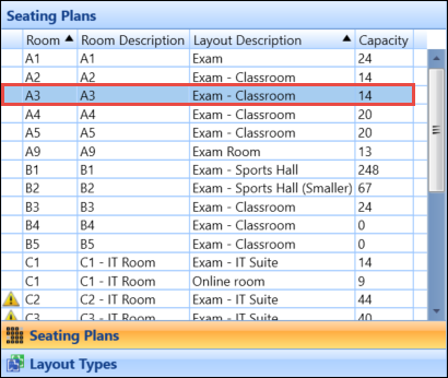 Selected room