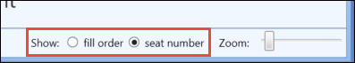 Fill order and seat number radio buttons