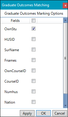 Graduate Outcomes Matching window
