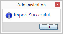 Import successful message