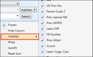Visibility option