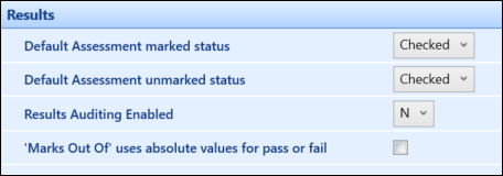 Results institution settings screen