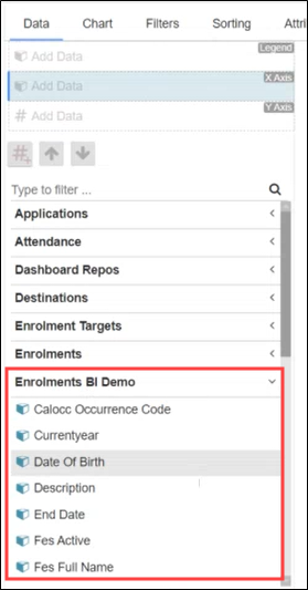 Select the relevant data connection