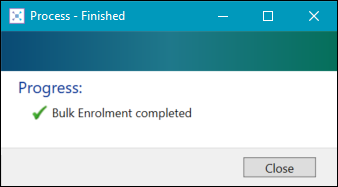 Bulk Enrolment Completed