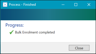 Bulk Enrolment Completed