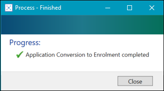 Application Conversion to Enrolment Completed