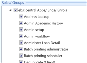 ebs: central Apps/Enqs/Enrols roles