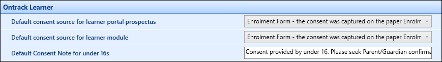 Consent institution settings