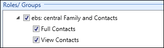 ebs: central Family and Contacts group