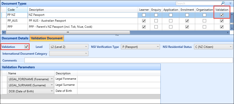 Validation document