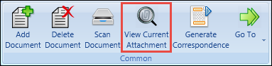 View Current Attachment button