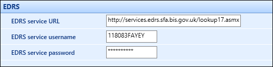 EDRS institution settings