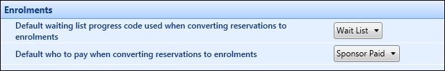 Enrolments institution settings