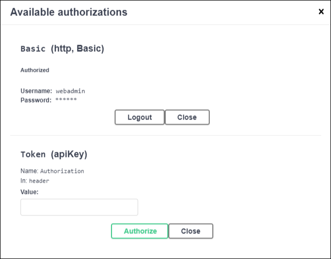 Authorize Authorizations window